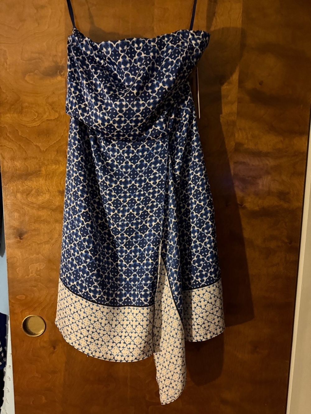 Eliza J Blue and Cream Printed Dress